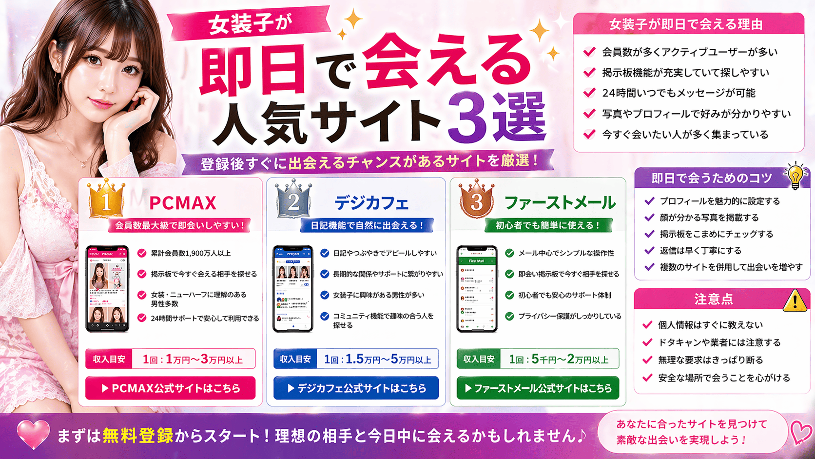 【援助交際】女装子のちんこで逆アナル希望の男性とアポを取れるサイト3選